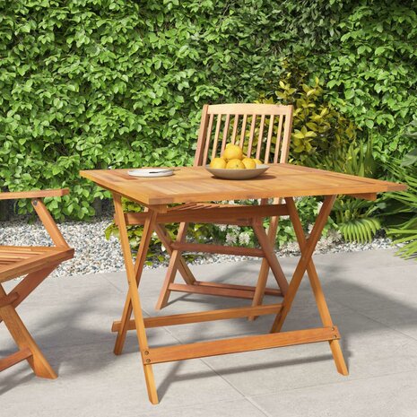 Tuintafel inklapbaar 90x90x75 cm massief acaciahout