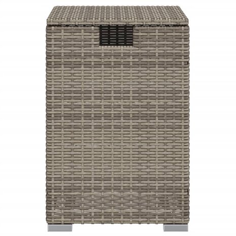 Afdekkast voor propaangasfles 40x40x60 cm Poly Rattan grijs