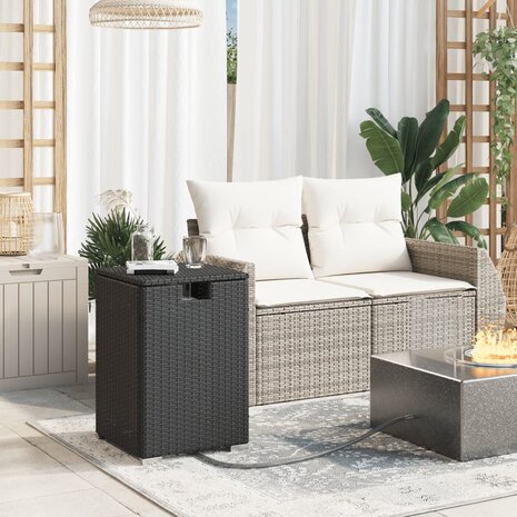 Afdekkast voor propaangasfles 40x40x60 cm Poly Rattan zwart