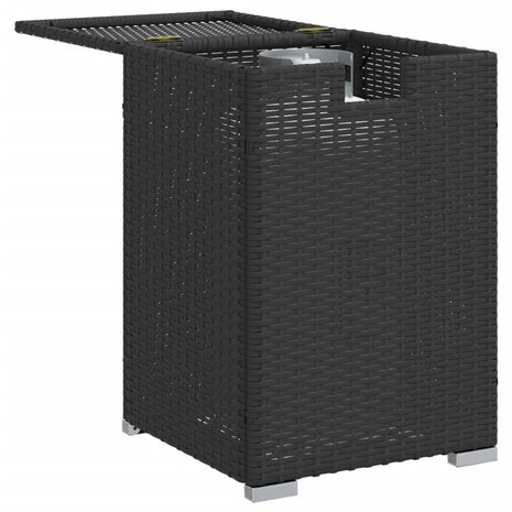 Afdekkast voor propaangasfles 40x40x60 cm Poly Rattan zwart