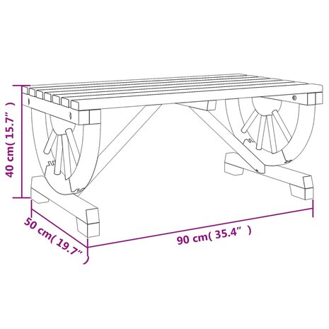 Tuintafel 90X50X40 Cm Massief Vurenhout Donkerbruin