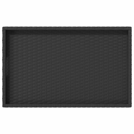 Dienbladtafel inklapbaar 65x40x75 cm poly rattan zwart