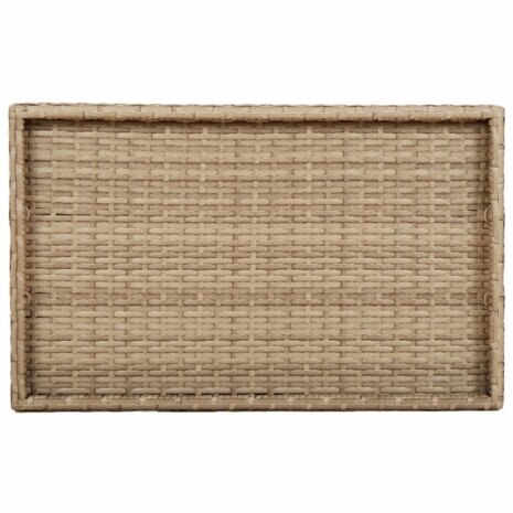 Dienbladtafel inklapbaar 65x40x75 cm poly rattan beige