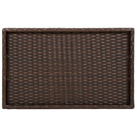 Dienbladtafel inklapbaar 65x40x75 cm poly rattan bruin