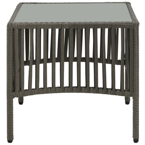 Ligbedden 2 st met tafel poly rattan grijs