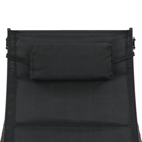 Ligbed poly rattan en textileen bruin