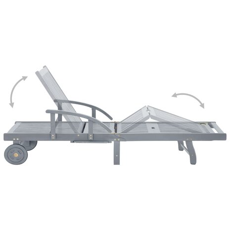 Ligbed massief acaciahout grijs