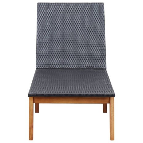 Ligbed poly rattan en massief acaciahout