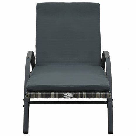 Ligbedden met tafel poly rattan antraciet
