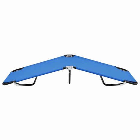 Ligbed inklapbaar staal blauw