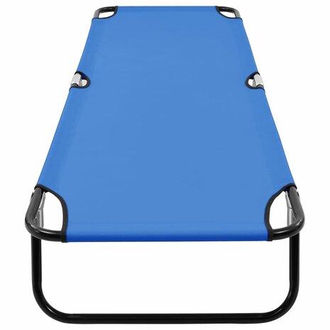 Ligbed inklapbaar staal blauw
