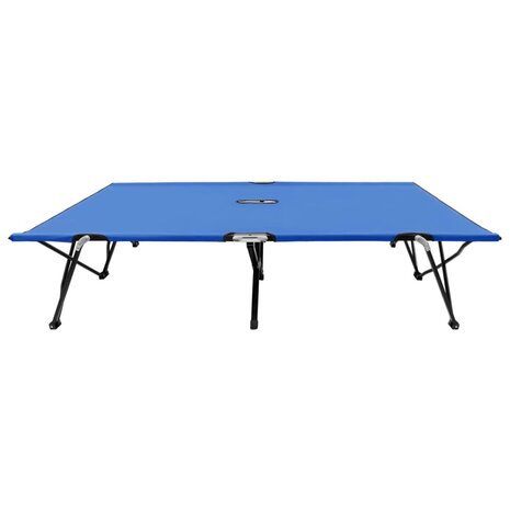 Ligbed 2-persoons inklapbaar staal blauw