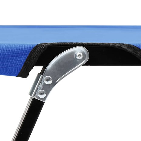 Ligbed 2-persoons inklapbaar staal blauw
