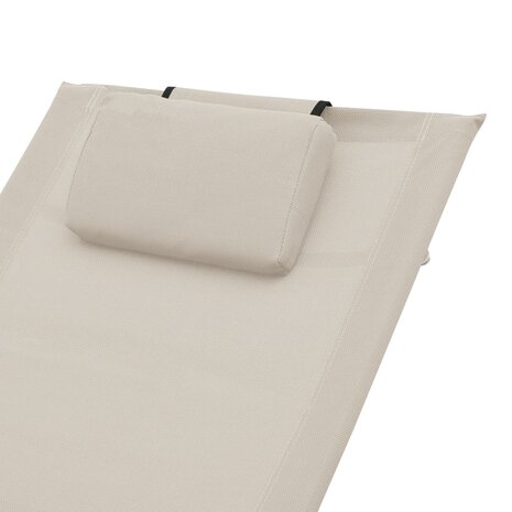 Ligbed met kussen textileen crème
