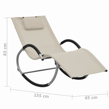 Ligbed met kussen textileen crème