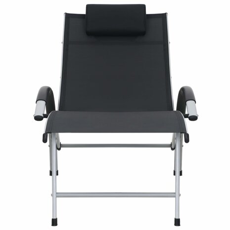 Ligbed aluminium textileen zwart