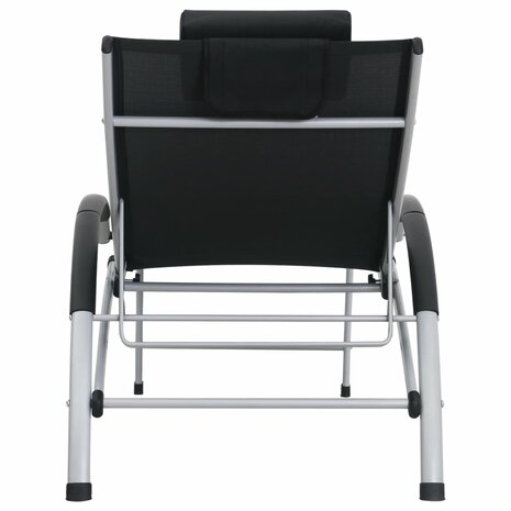 Ligbed aluminium textileen zwart