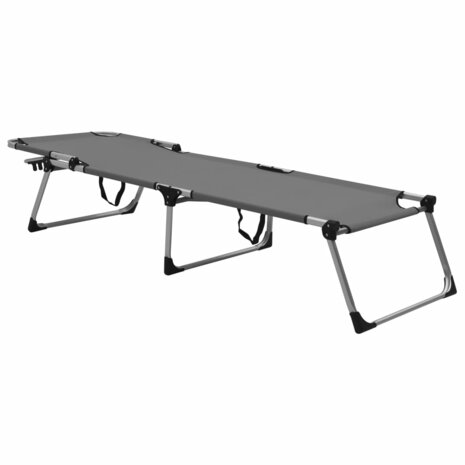 Ligbed extra hoog inklapbaar senior aluminium grijs