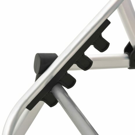 Ligbed extra hoog inklapbaar senior aluminium grijs