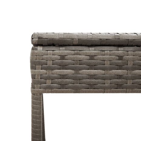 3-delige Ligbeddenset met kussens poly rattan grijs