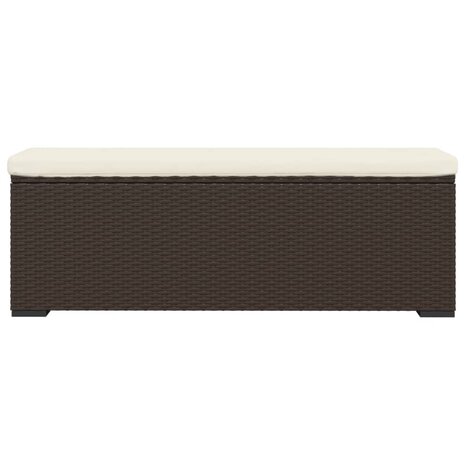 Hocker met kussen 110x30x40 cm poly rattan bruin