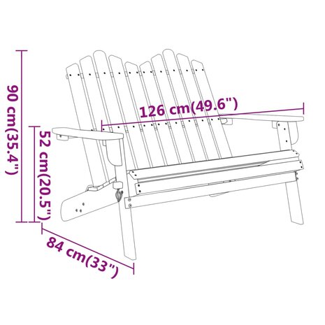 Tuinbank Adirondack 126 cm massief acaciahout