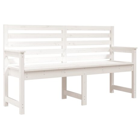 Tuinbank 159,5x48x91,5 cm massief grenenhout wit