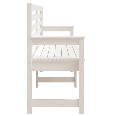 Tuinbank 159,5x48x91,5 cm massief grenenhout wit