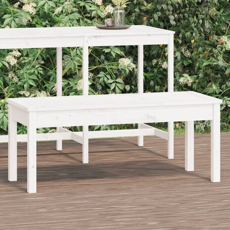 Tuinbank 109x44x45 cm massief grenenhout wit