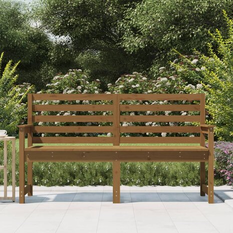 Tuinbank 159,5x48x91,5 cm massief grenenhout honingbruin