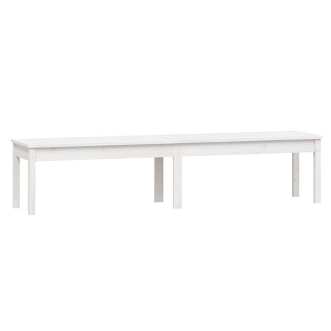 Tuinbank 2-zits 203,5x44x45 cm massief grenenhout wit