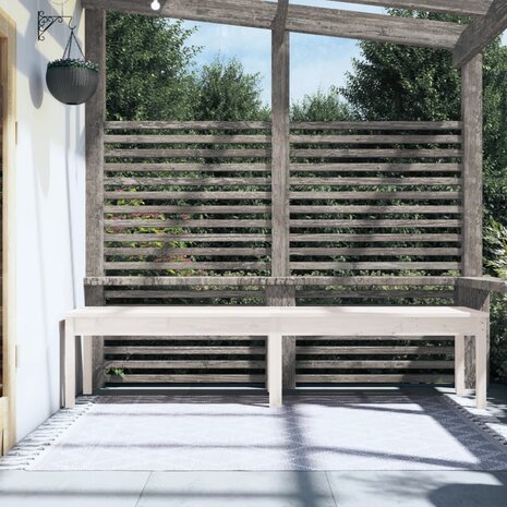 Tuinbank 2-zits 203,5x44x45 cm massief grenenhout wit