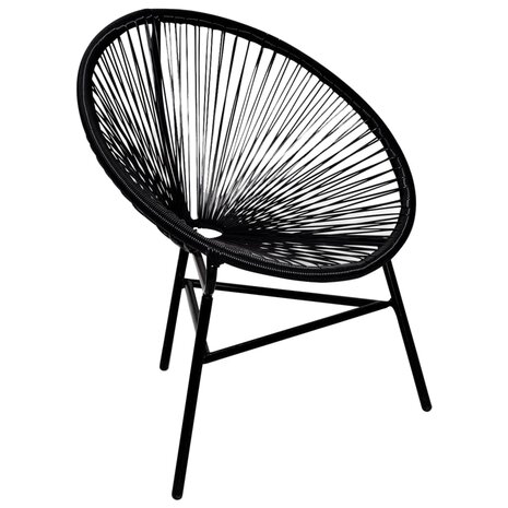 Tuinmaanstoel poly rattan zwart