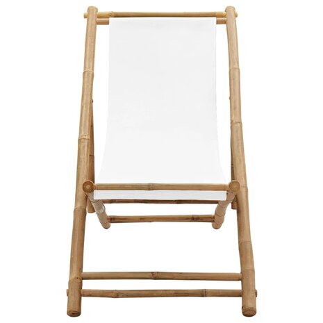 Terrasstoel bamboe en canvas