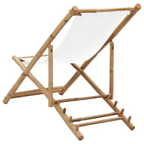 Terrasstoel bamboe en canvas