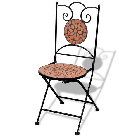 Bistrostoelen inklapbaar 2 st keramiek terracottakleurig