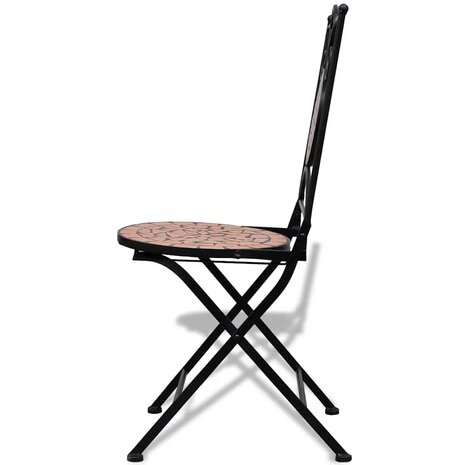 Bistrostoelen inklapbaar 2 st keramiek terracottakleurig