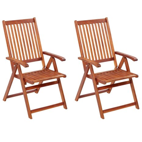 Tuinstoelen inklapbaar 2 st massief acaciahout bruin