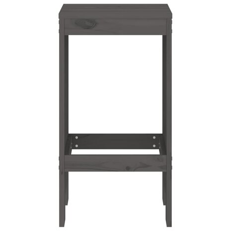 Barkrukken 2 st 40x36x75 cm massief grenenhout grijs