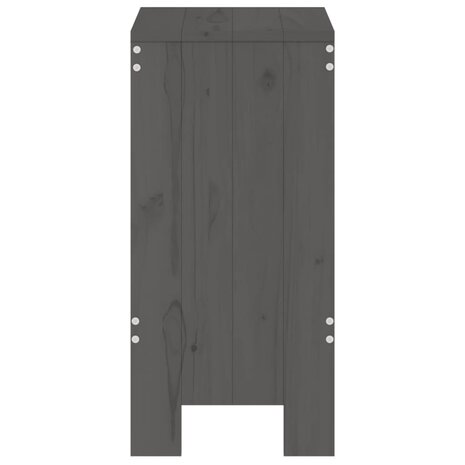 Barkrukken 2 st 40x36x75 cm massief grenenhout grijs