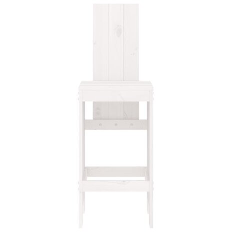 Barkrukken 2 st 40x42x120 cm massief grenenhout wit