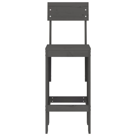 Barkrukken 2 st 40x48,5x115,5 cm massief grenenhout grijs