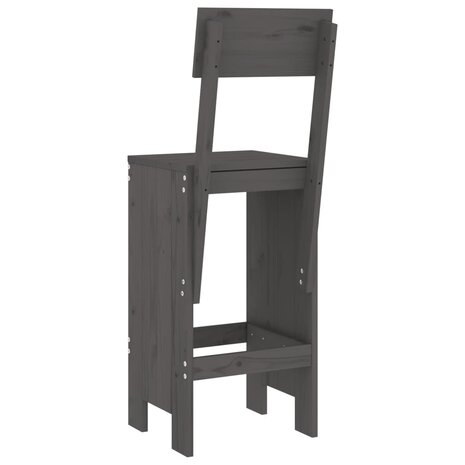 Barkrukken 2 st 40x48,5x115,5 cm massief grenenhout grijs
