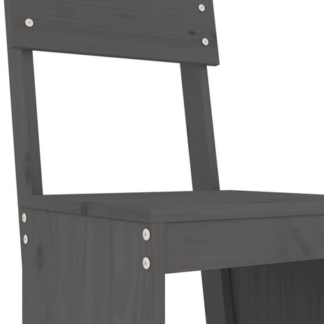 Barkrukken 2 st 40x48,5x115,5 cm massief grenenhout grijs