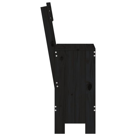 Barkrukken 2 st 40x48,5x115,5 cm massief grenenhout zwart