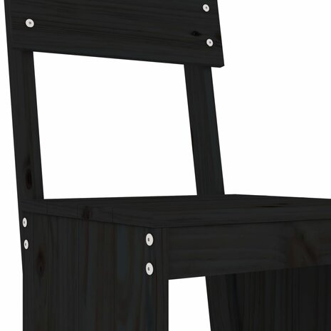 Barkrukken 2 st 40x48,5x115,5 cm massief grenenhout zwart