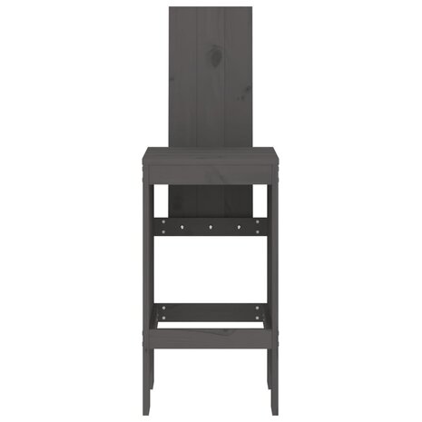 Barkrukken 2 st 40x42x120 cm massief grenenhout grijs