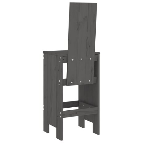 Barkrukken 2 st 40x42x120 cm massief grenenhout grijs