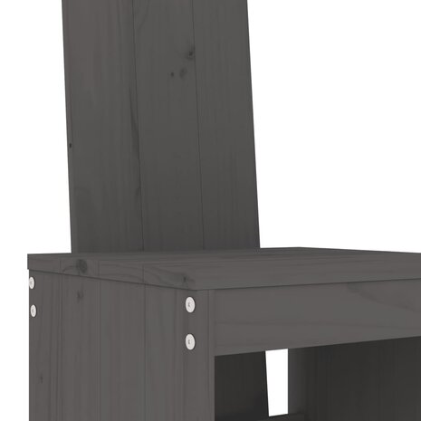 Barkrukken 2 st 40x42x120 cm massief grenenhout grijs