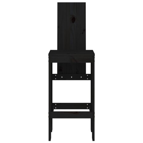 Barkrukken 2 st 40x42x120 cm massief grenenhout zwart